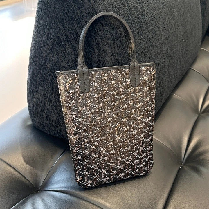 Goyard Poitiers Mini Tote Top Handle Bag Black Classic Women D