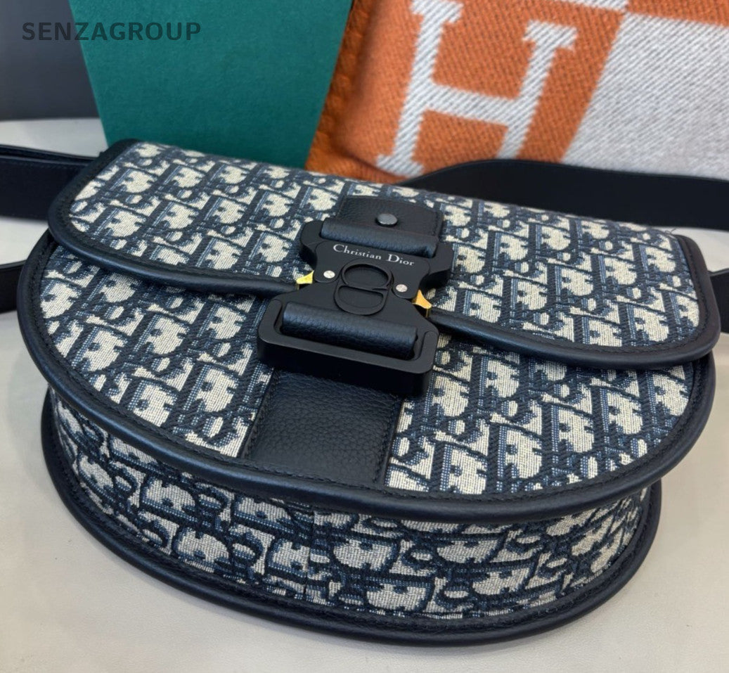 Christian Dior Gallop Saddle Shoulder Bag Crossbody Black Silver Unisex Adults