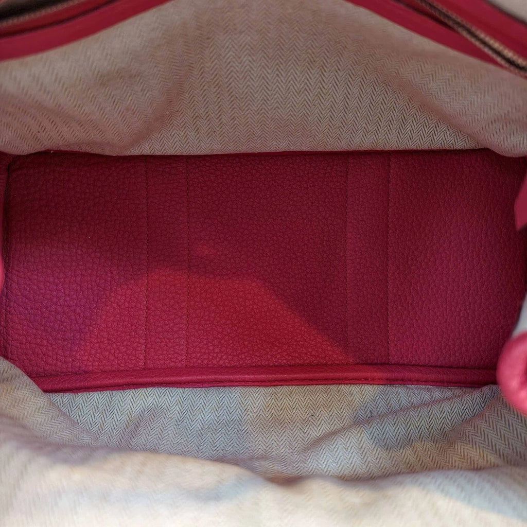 Hermes Garden Party30 Top Handle Bag Red Silver Women Classic