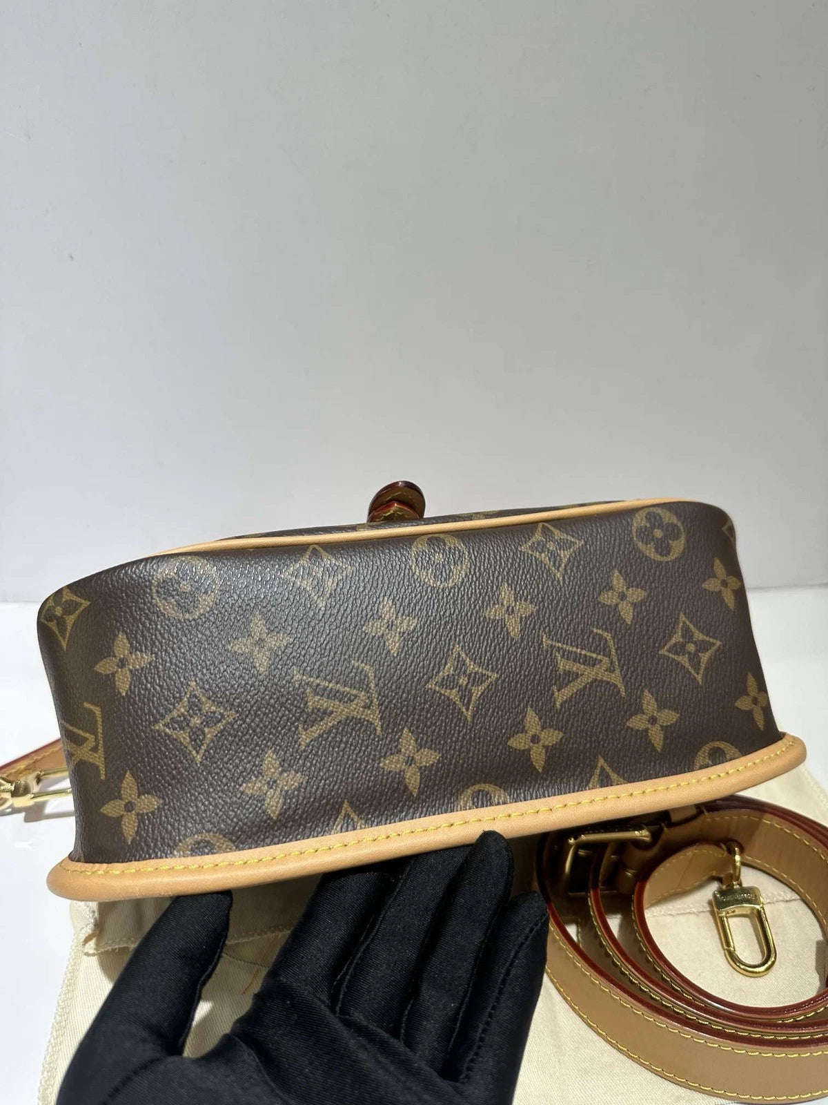Louis Vuitton Shearling Diane Baguette Shoulder Bag For Women