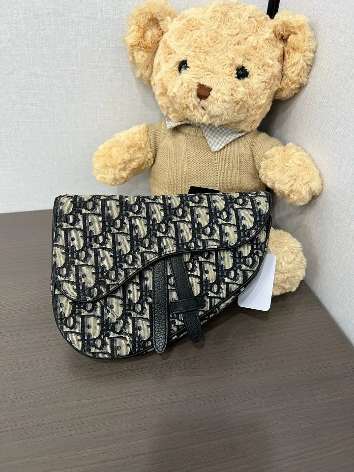 Dior Monogram Canvas Small Saddle Crossbody Bag For Unisex