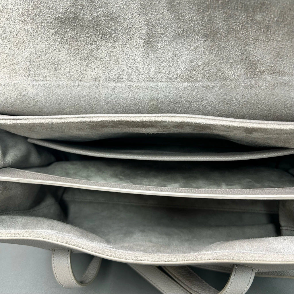 Celine Soft 16 Medium Grey Leather Tote Shoulder Crossbody Bag For Women