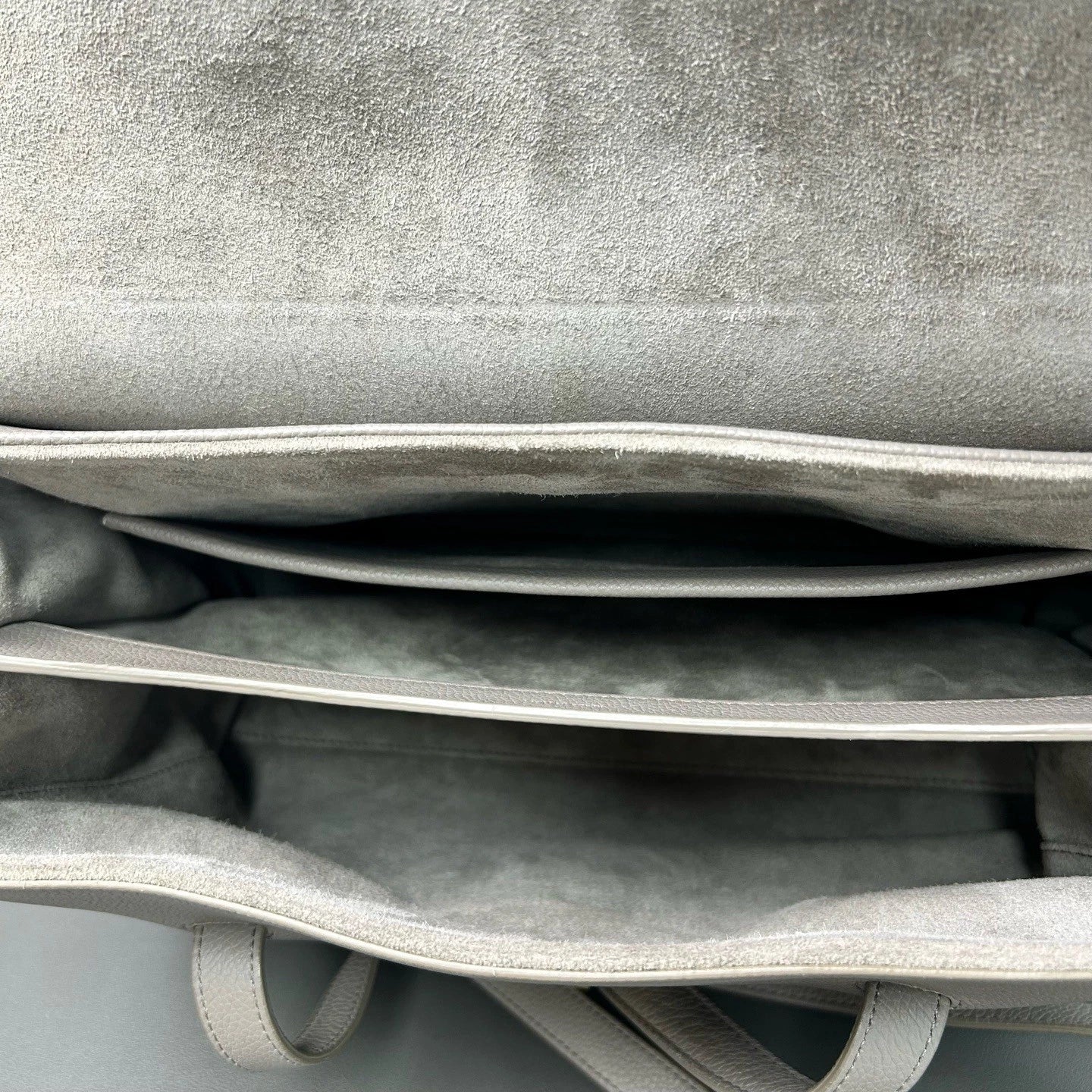 Celine Soft 16 Medium Grey Leather Tote Shoulder Crossbody Bag For Women
