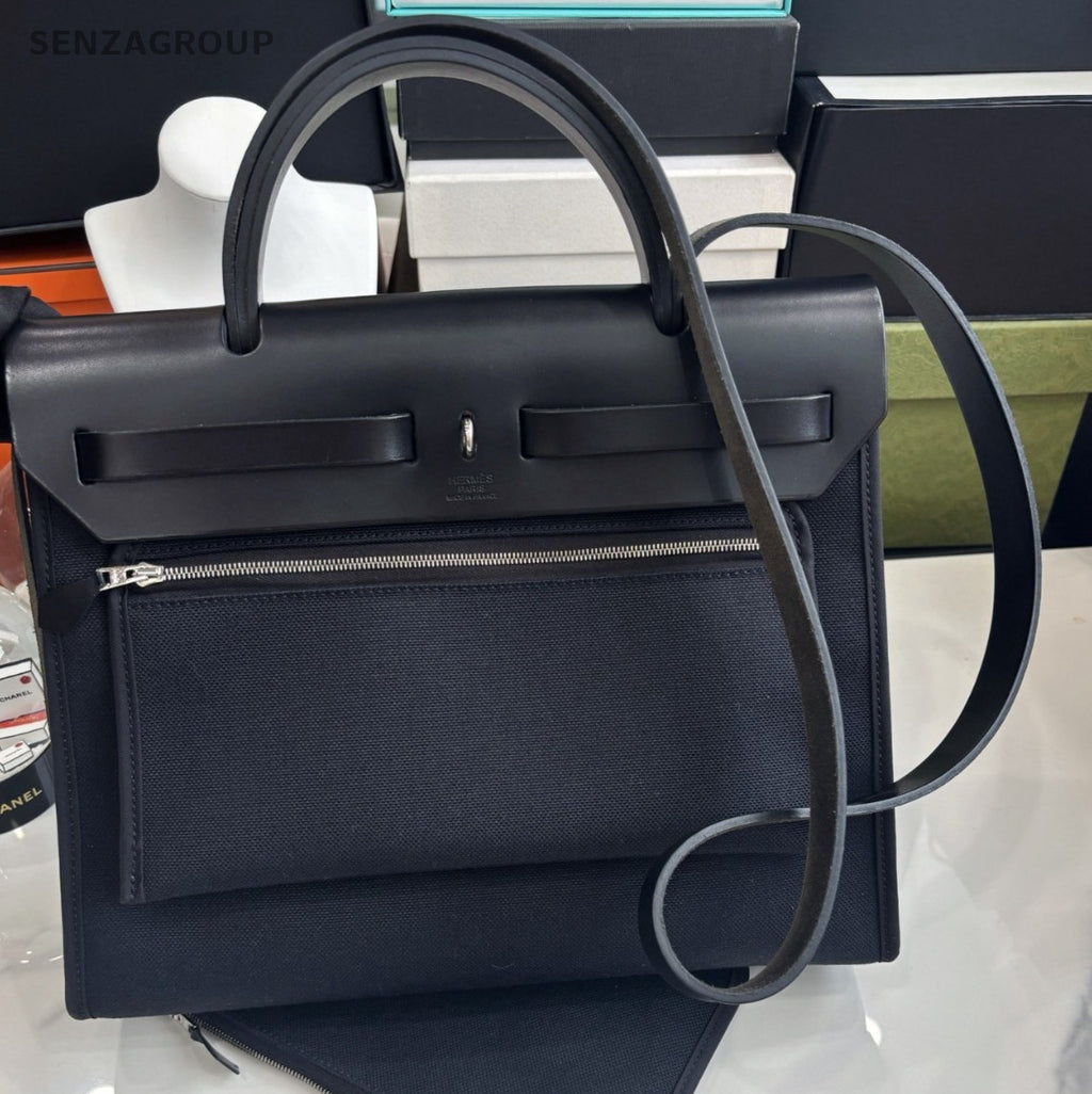 Hermes Herbag31 Top Handle 2way Shoulder Handbag With Pouch Canvas Women