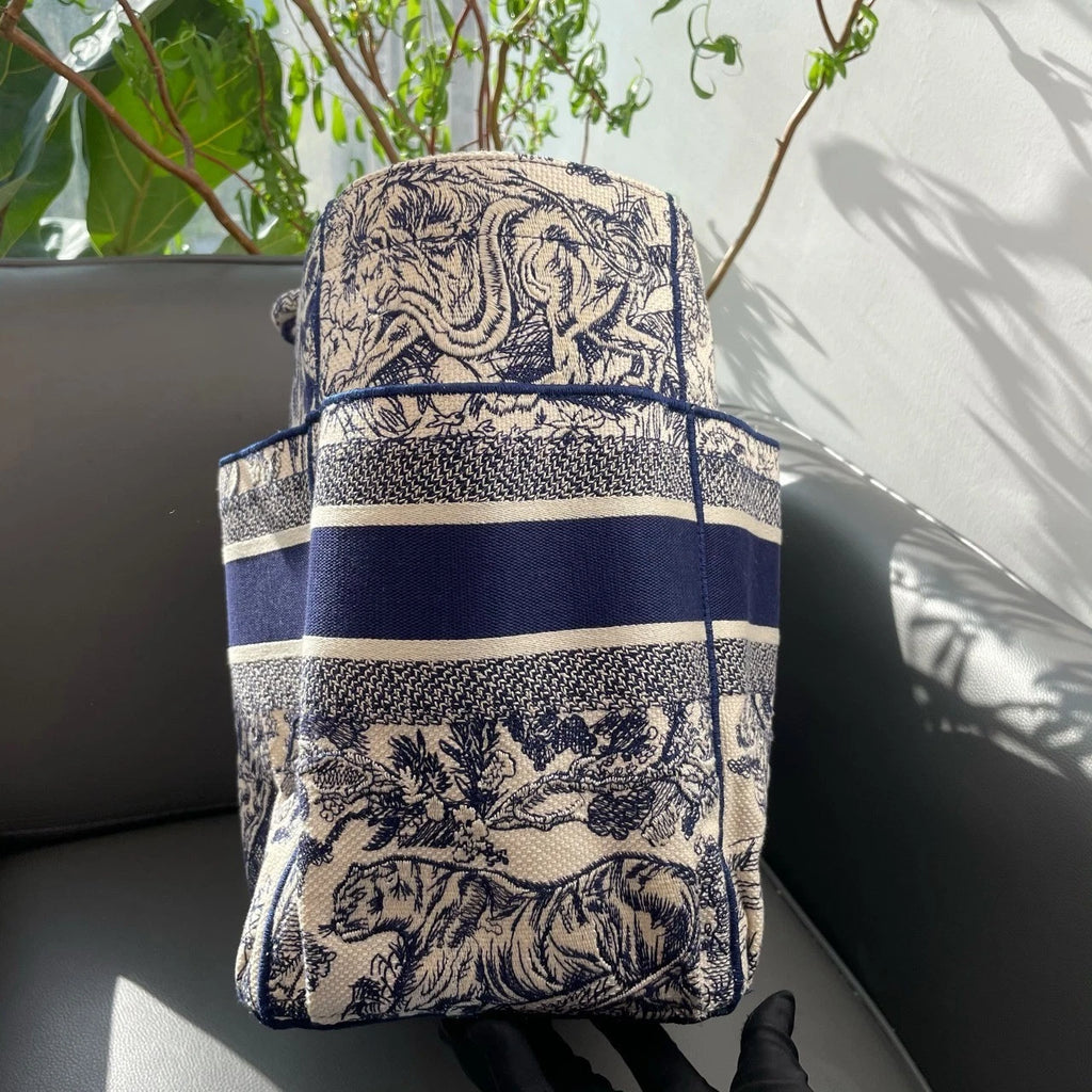 Dior Large Book Tote Printed Canvas Tote Bag For Women