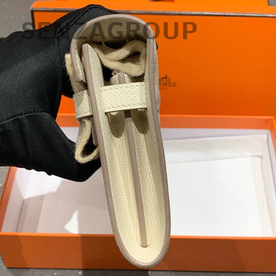 Hermès Kelly To Go Bag White Gold Epsom Leather Shoulder Clutch