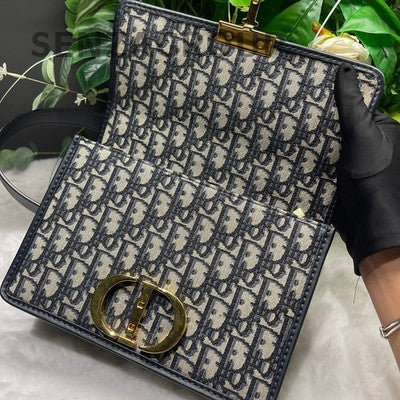 Dior Montaigne 30 Oblique Monogram Black Gold Shoulder Crossbody Bag