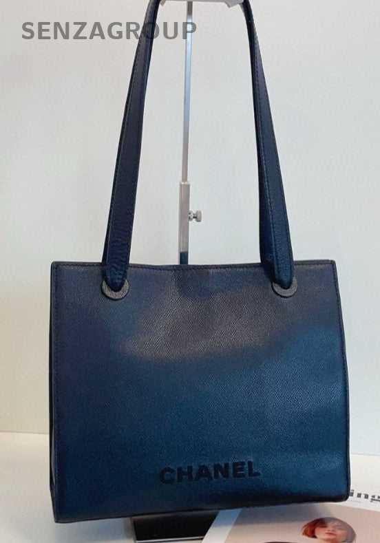 Chanel So Black Calfskin Shoulder Bag Black Used Women Classic