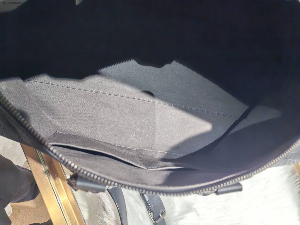 Louis Vuitton Damier Keepall Black Leather Shoulder Bag