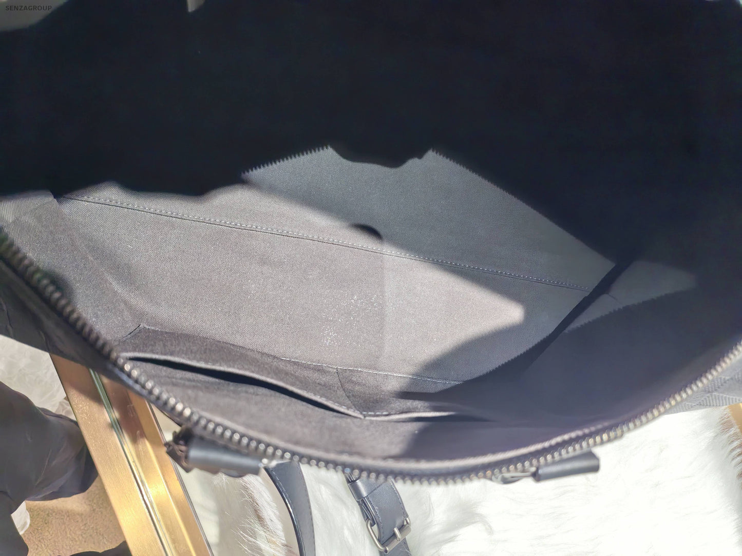 Louis Vuitton Damier Keepall Black Leather Shoulder Bag
