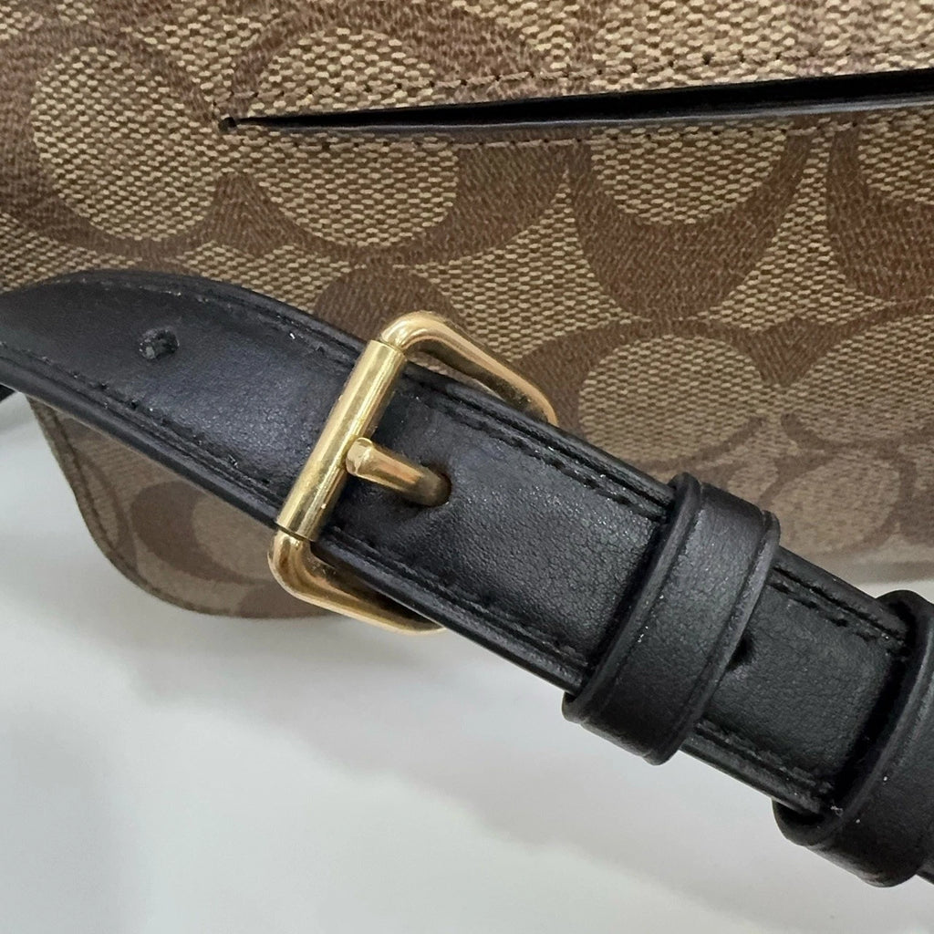 Coach Serena 21 Monogram Canvas Leather Small Dome Shell Bag For Women