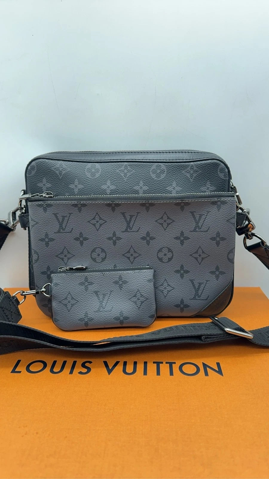 Louis Vuitton Trio Messenger Grey Monogram Canvas Leather Crossbody Bag