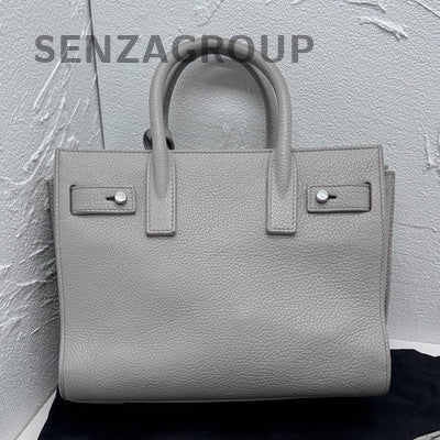 YSL Saint Laurent Sac De Jour Mini Bag Grey Silver Leather Women's
