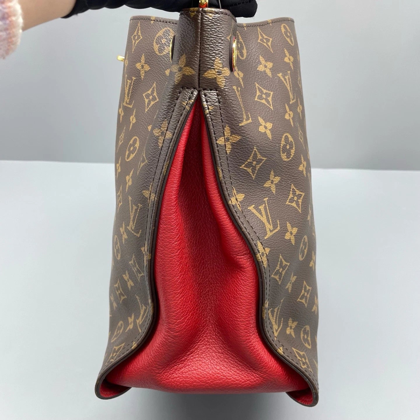 Louis Vuitton Gaia Monogram Canvas Brown Handbag Gold Hardware