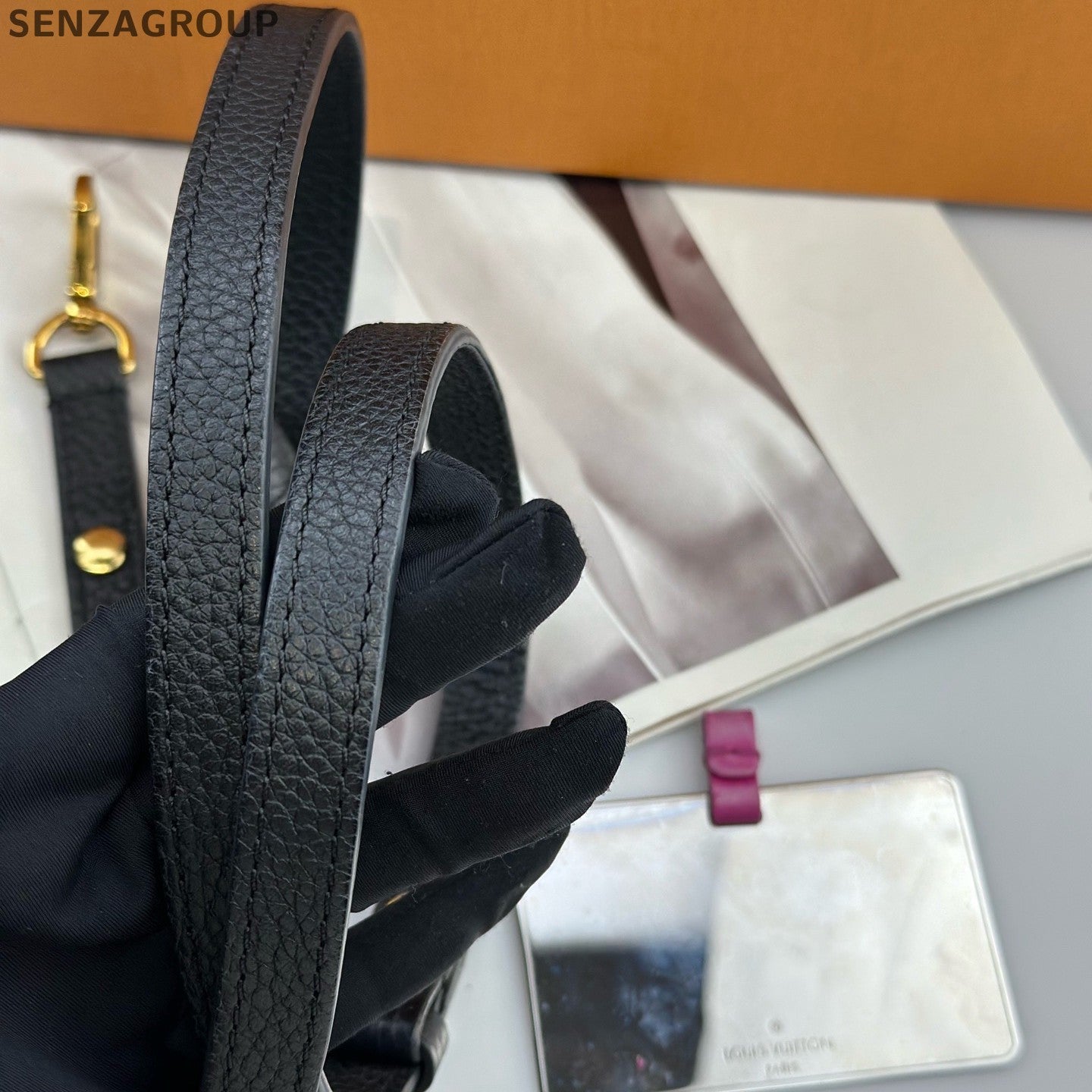 Louis Vuitton Twist PM Top Handle Crossbody Black Gold Women Classic