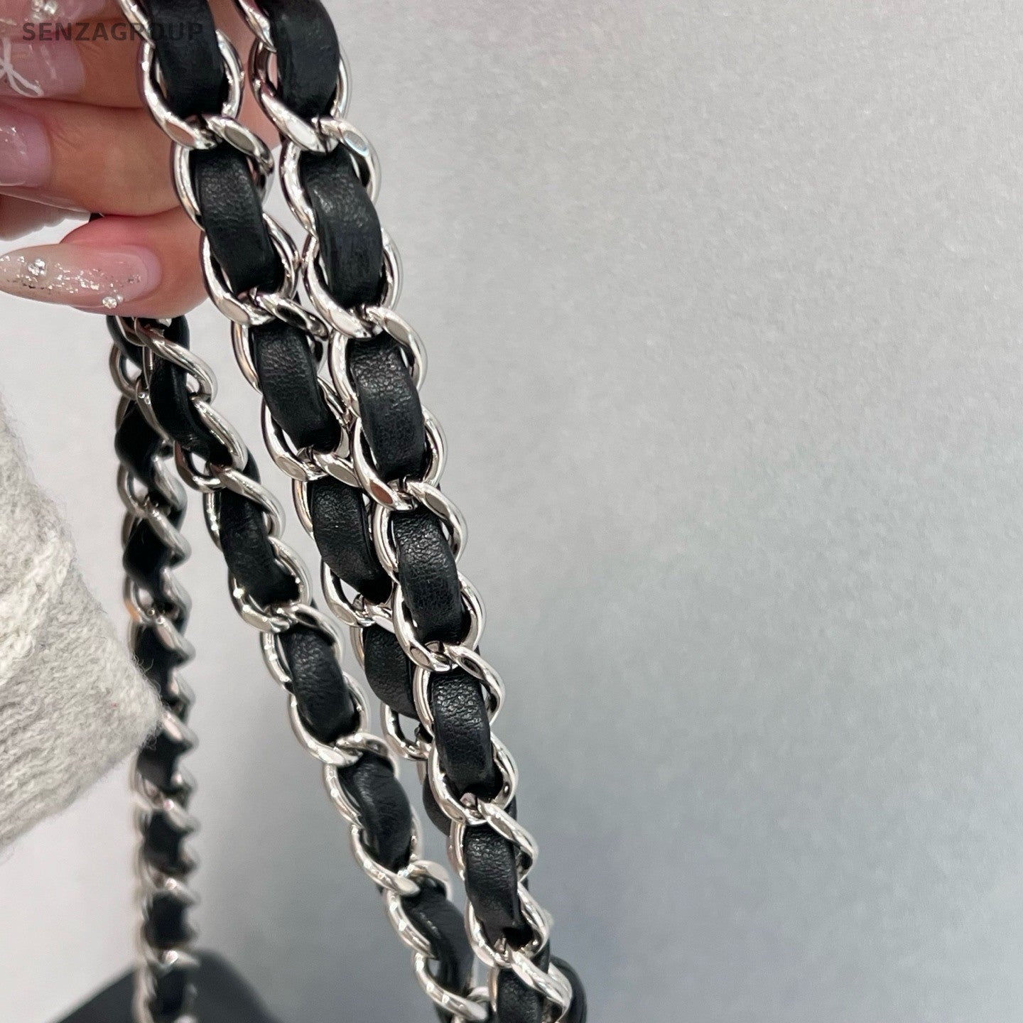 Chanel Classic Flap Mini Chain Shoulder Bag Crossbody Black Silver Women Fashion