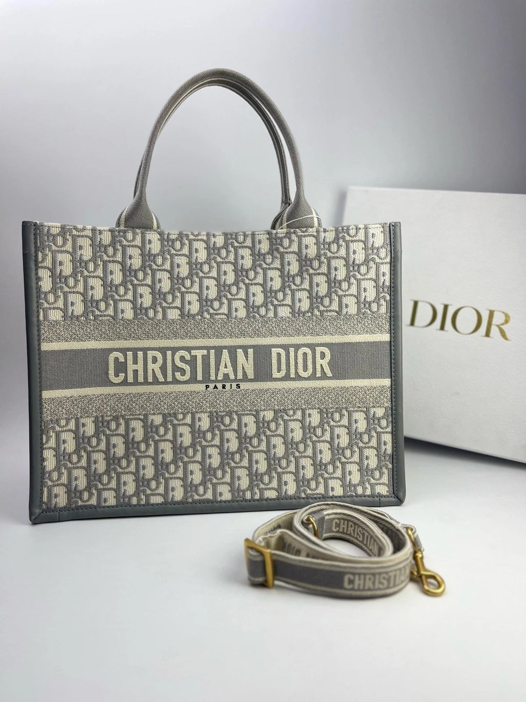 Dior New Gray Monogram Canvas Crossbody Bag For Women