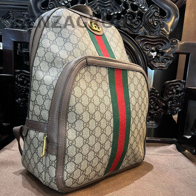 Gucci Ophidia GM Backpack Brown Gold Buckle Unisex Classic