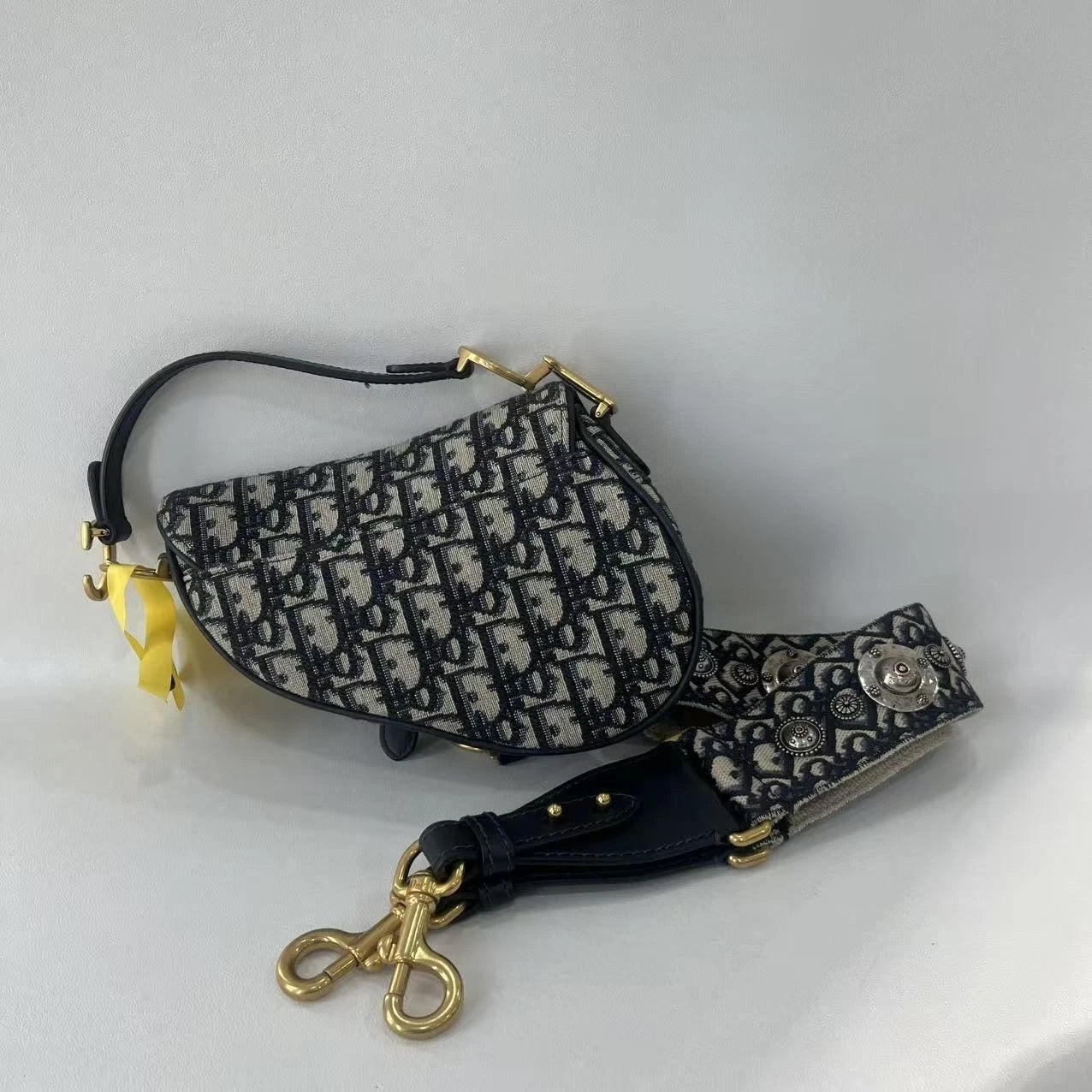 Dior Saddle Canvas Shoulder Bag Excellent