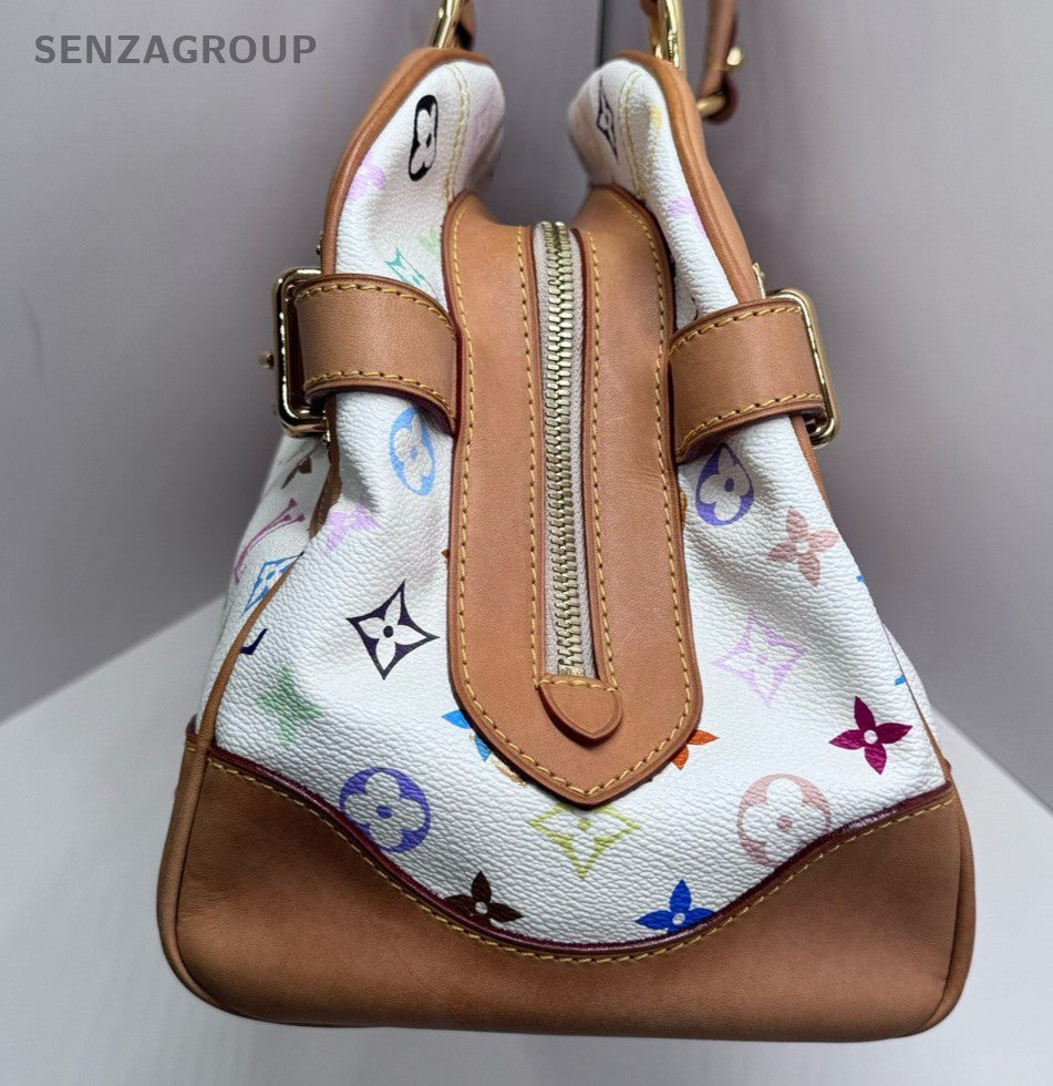 Louis Vuitton Claudia Monogram White Multicolor Shoulder Bag Used Women Classic