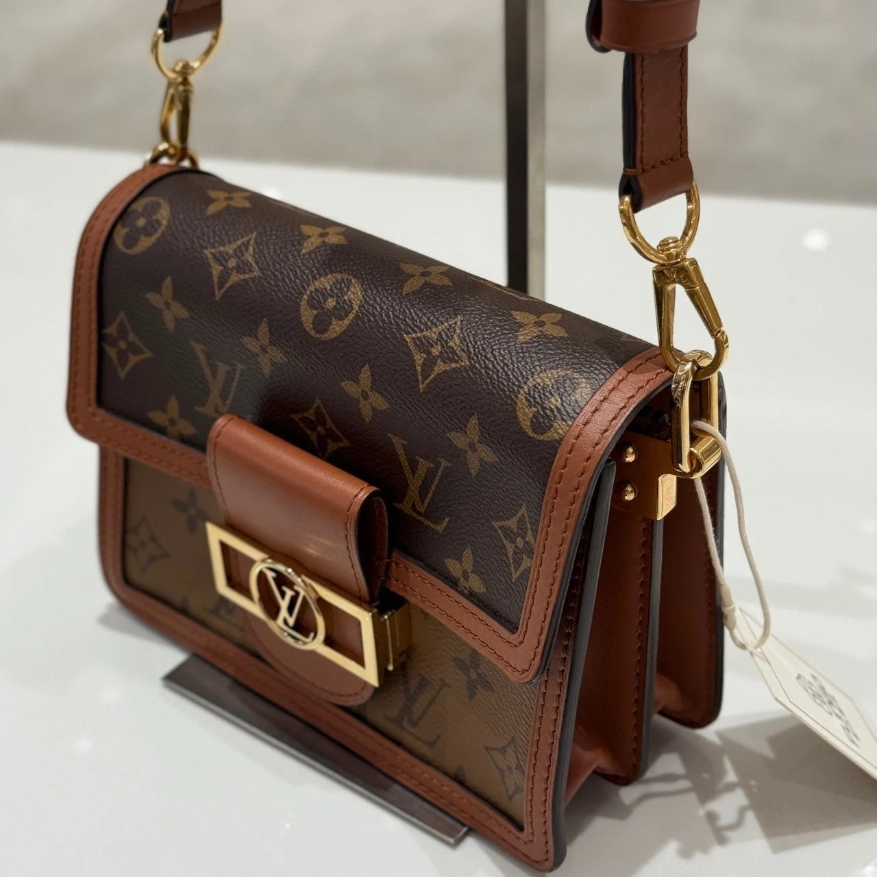 Louis Vuitton Women Dauphine Monogram Canvas Shoulder Crossbody Bag Brown