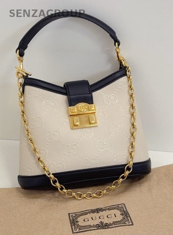 GUCCI GG Up Leather Panda color Shoulder Handbag almost brand new