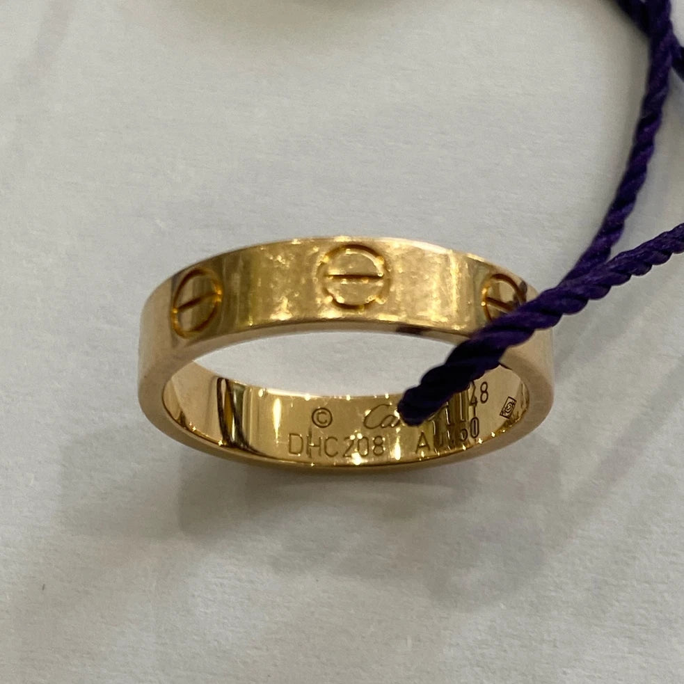 Cartier Love Small Ring Rose/Pink Gold 18k Wedding Band EU48/US4.5