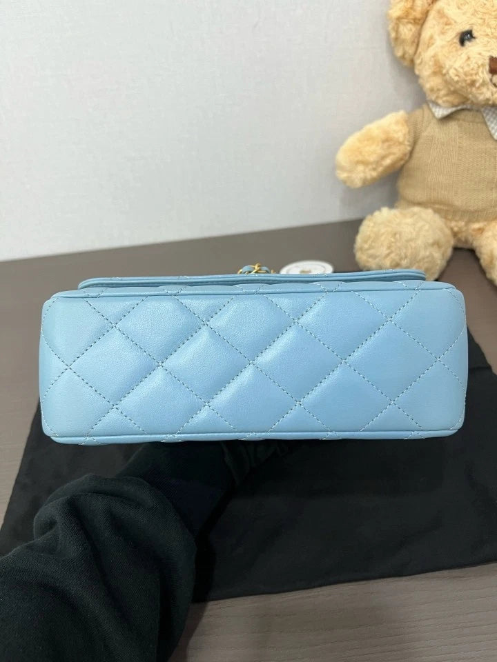 CHANEL 23A Embossed Handle CF Flap Shoulder Bag For Women