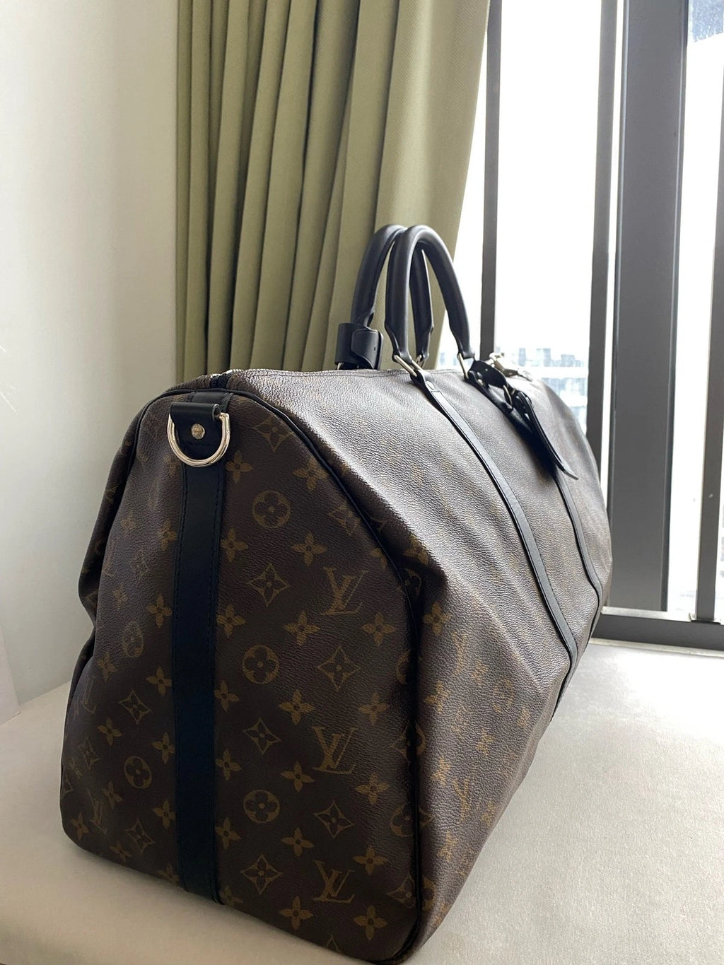 Louis Vuitton Canvas Keepall55 Travel Handbag Crossbody Bag For Women