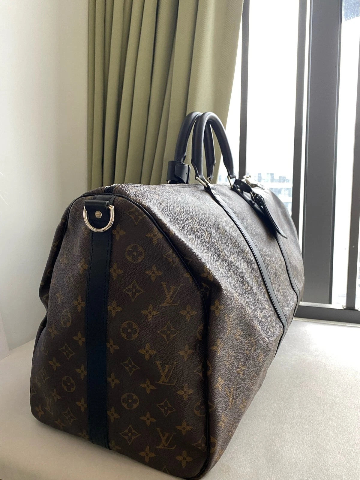 Louis Vuitton Canvas Keepall55 Travel Handbag Crossbody Bag For Women