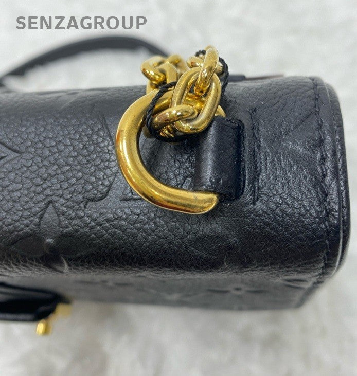 Louis Vuitton Monogram Chain Shoulder Bag Black Gold Women Classic