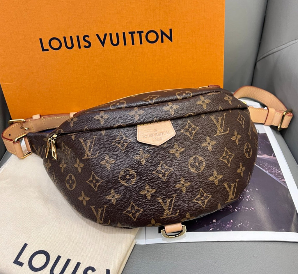 Louis Vuitton Bumbag Monogram Shoulder Bag Crossbody Brown Gold Unisex Adults
