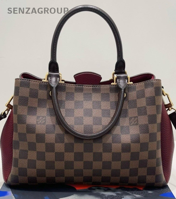 Louis Vuitton Brittany Damier Ebene Top Handle Shoulder Crossbody Bag Brown