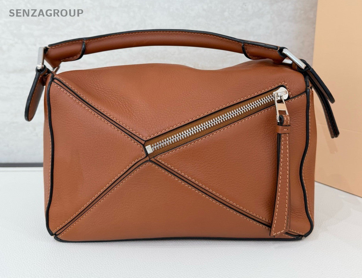 Loewe Puzzle Top Handle Calfskin 2way Shoulder bag Brown Classic