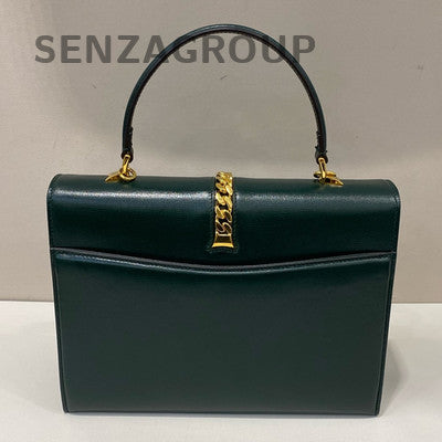Gucci Sylvia 1969 Green Gold Buckle Leather Shoulder Bag Classic Fashion