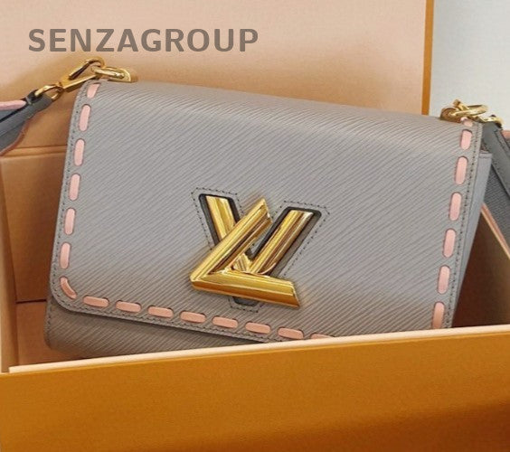 Louis Vuitton Twist MM Epi Leather Shoulder Crossbody Bag Gris Vague Women