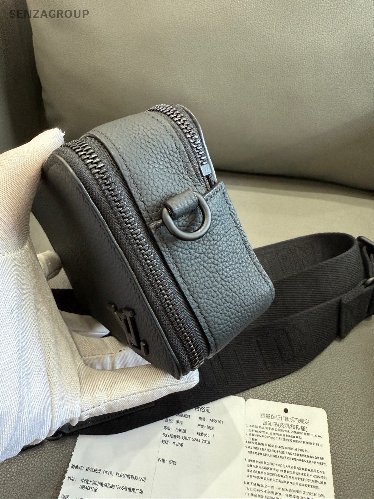 Louis Vuitton Alpha Wearable All Leather Canvas Shoulder bag Black Classic