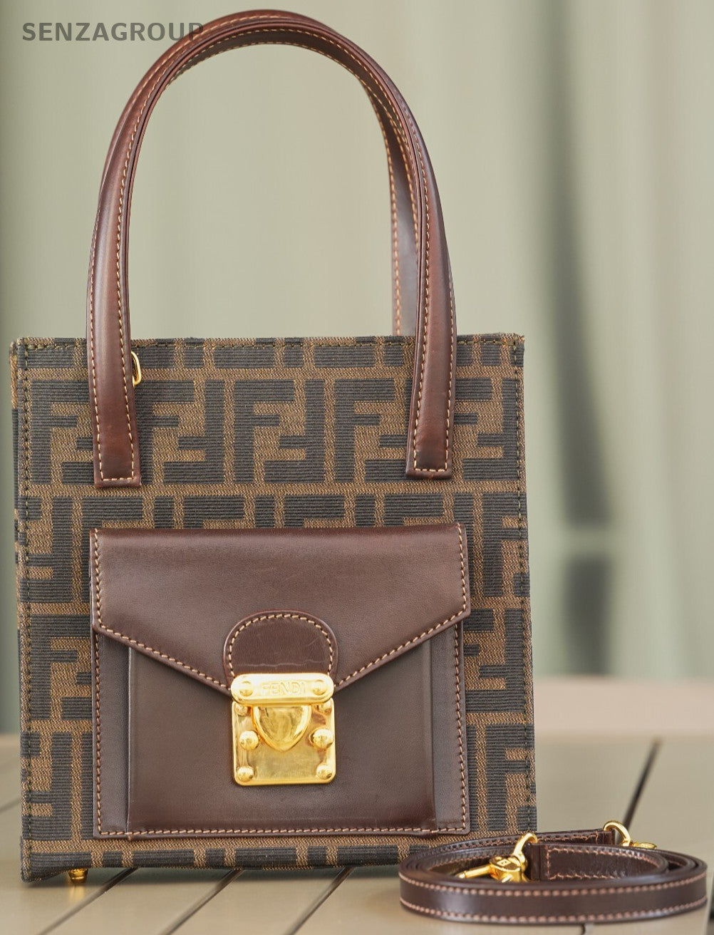 FENDI  Zucca 2way Tote Handbag Brown
