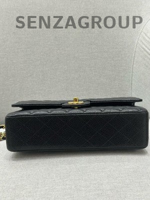 Chanel Classic Flap Medium Black Caviar Leather Chain Shoulder Bag