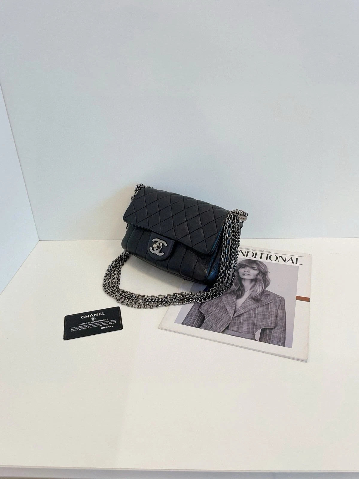 CHANEL Black Calfskin Mini Shoulder Bag For Women