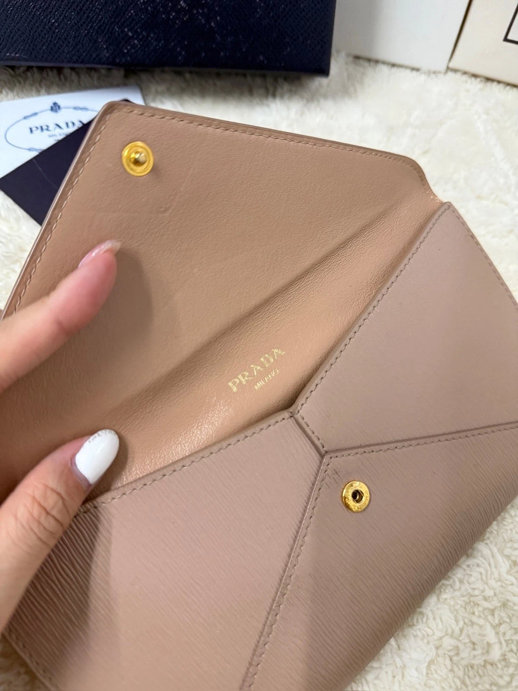 Prada Leather Envelope Wallet For Women