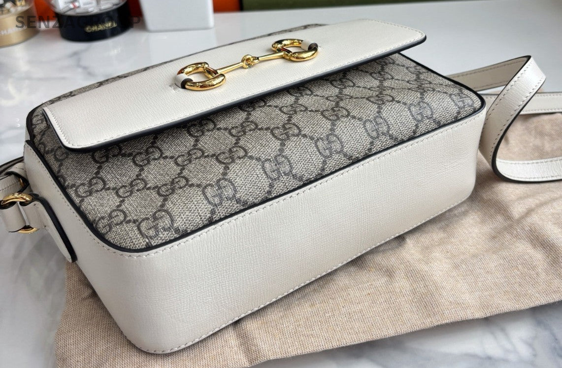 GUCCI 1955  Monogram white Carmera Shoulder bag Crossbody Almost Brand New