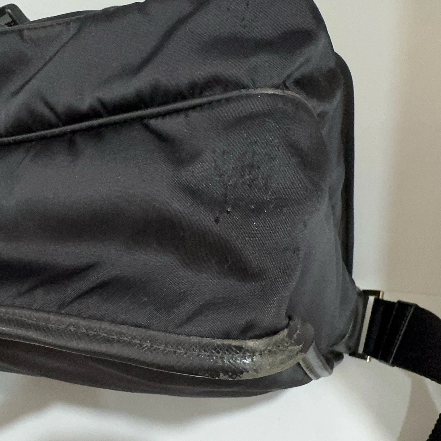 PRADA Nylon Flap Messenger Shoulder Crossbody Bag For Women