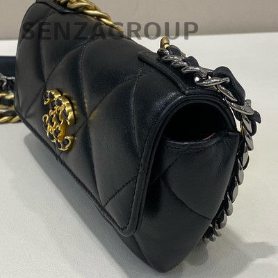 Chanel 19 Quilted Chain Shoulder Bag Black Gold - Fashion Women's Handbag