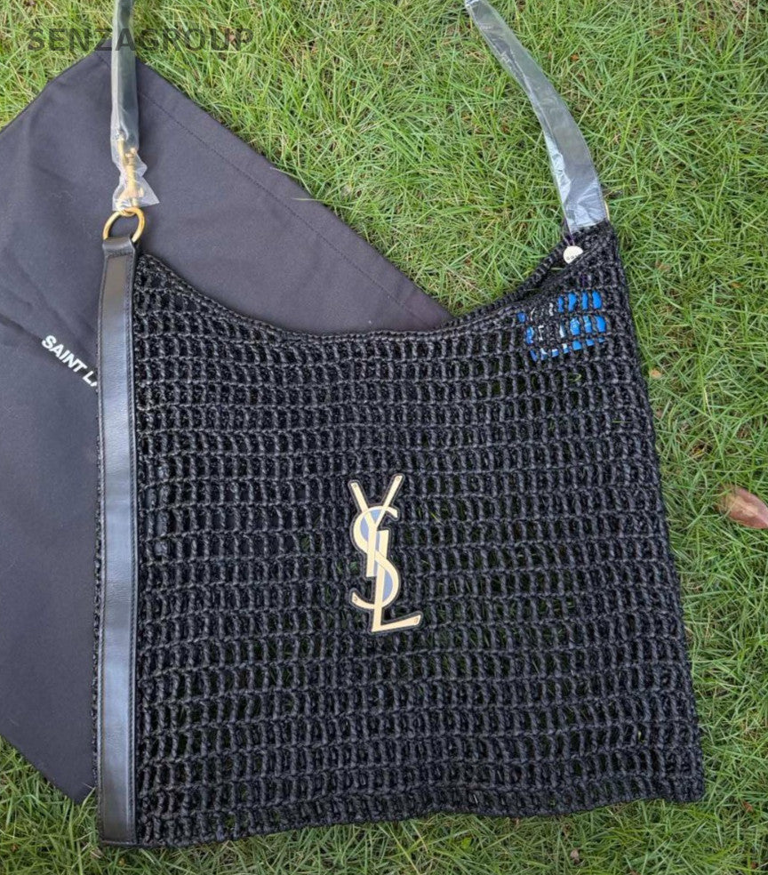 Saint Laurent Oxalis Tote Shoulder Bag Black Gold Used Women Fashion Classic