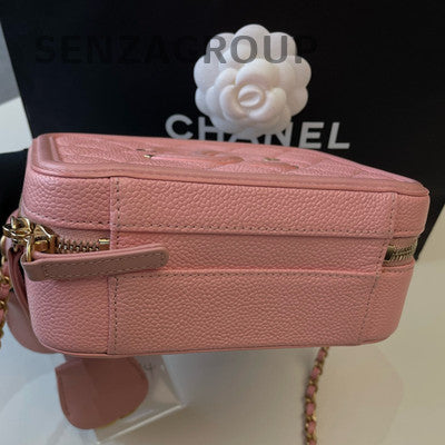 Chanel Vanity Case Small Pink Gold Hardware Calfskin Shoulder Crossbody Bag