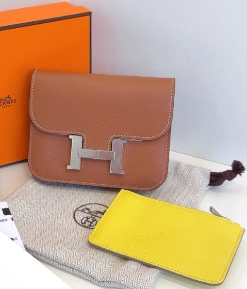 Hermes Constance slim Purse Brown Women DIY Various carrying methods Brand NEW