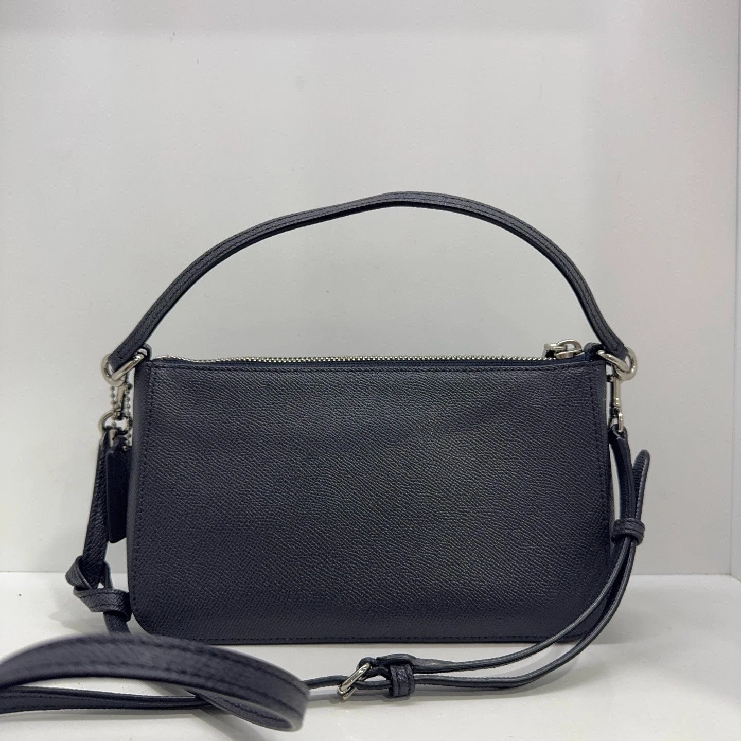 Coach Blue Glitter Leather Top Handle Crossbody Shoulder Handbag For Women
