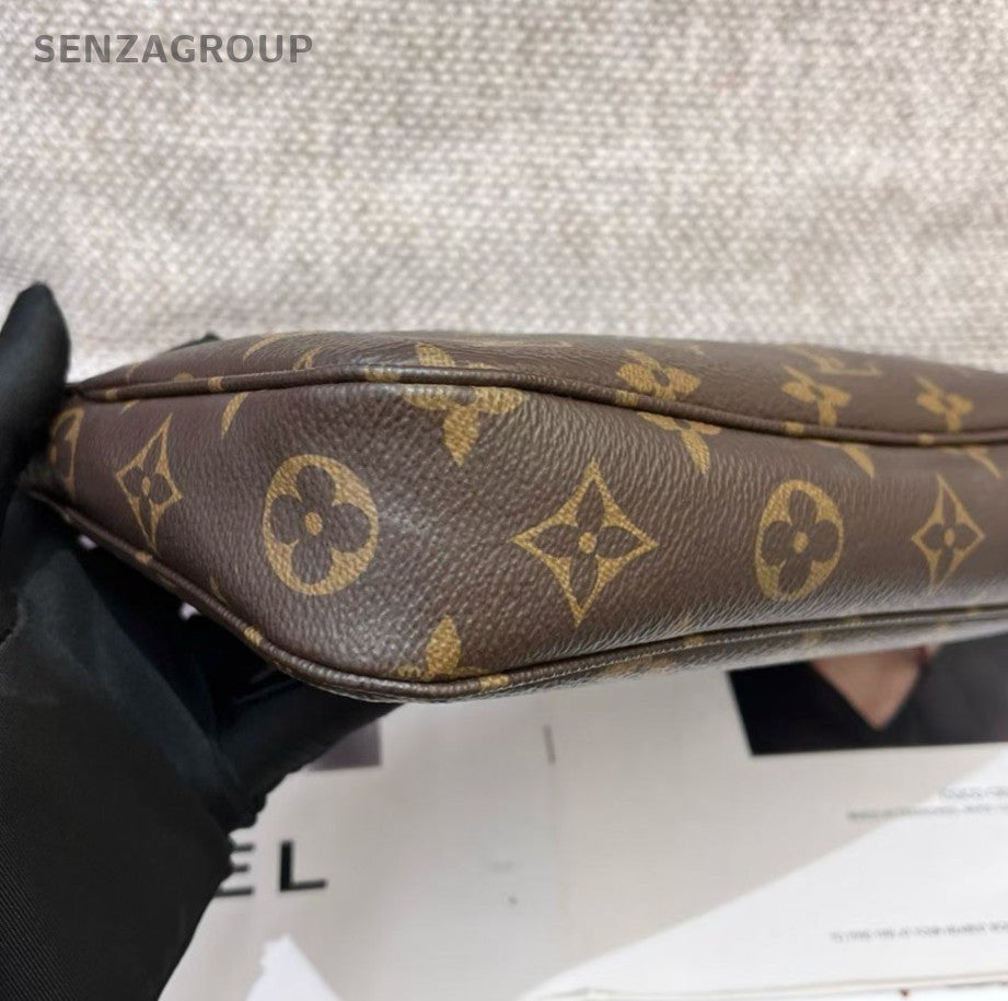 Louis Vuitton Monogram Shoulder Bag Brown Gold Used Women Classic