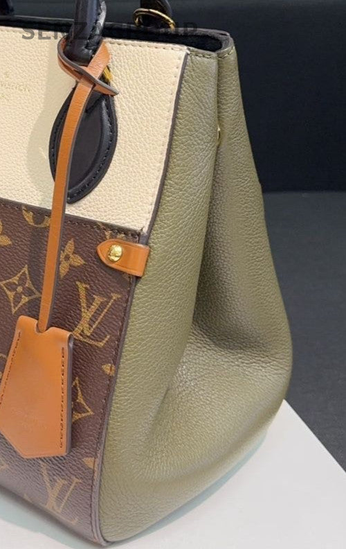 Louis Vuitton Fold Tote Monogram PM Top Handle Bag Crossbody Brown Women Classic
